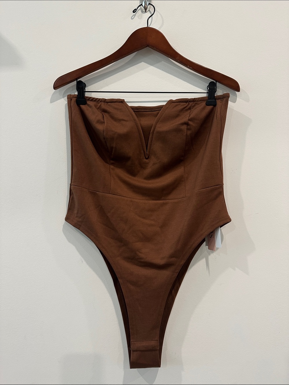 Chocolate Strapless V-Plunge Bodysuit
